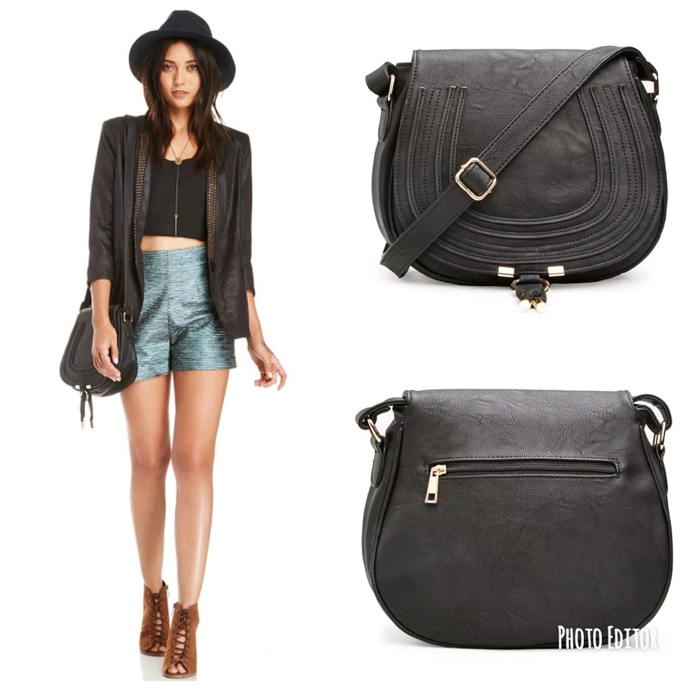 New Vegan Leather Saddlebag Purse